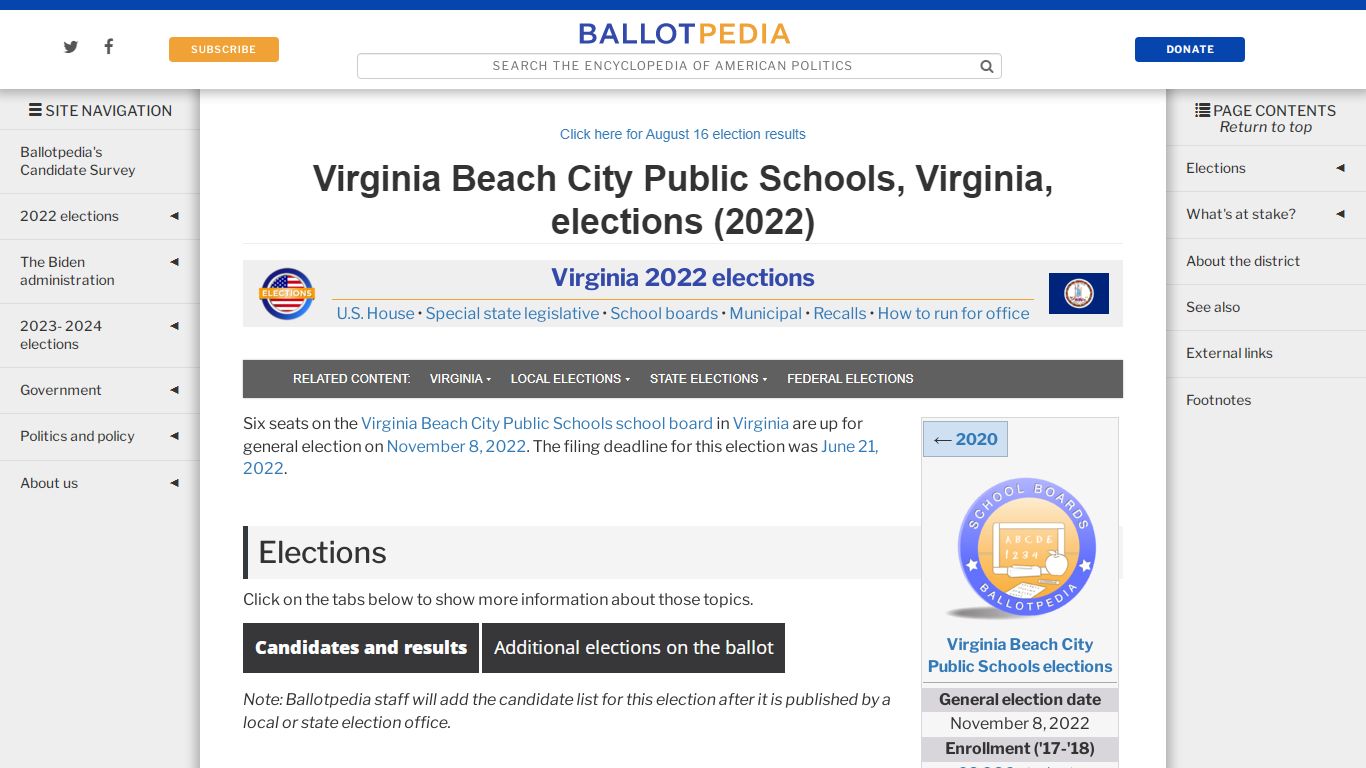 Virginia Beach City Public Schools, Virginia, elections (2022)