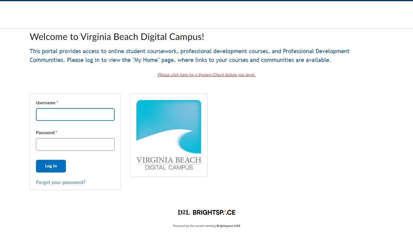 Login - Virginia Beach City Public Schools - D2L